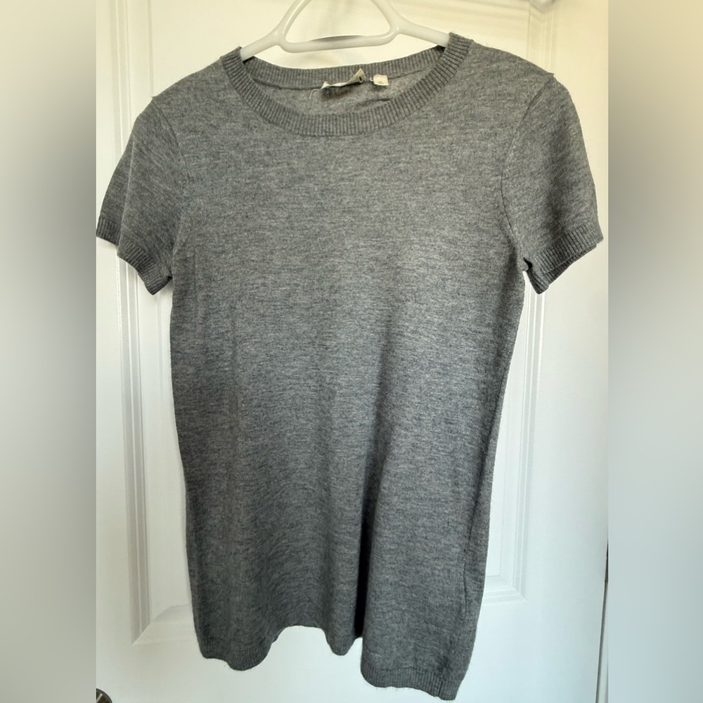 AG Adriano Goldschmied Heather Gray Short Sleeve Tee in cachemire and silk